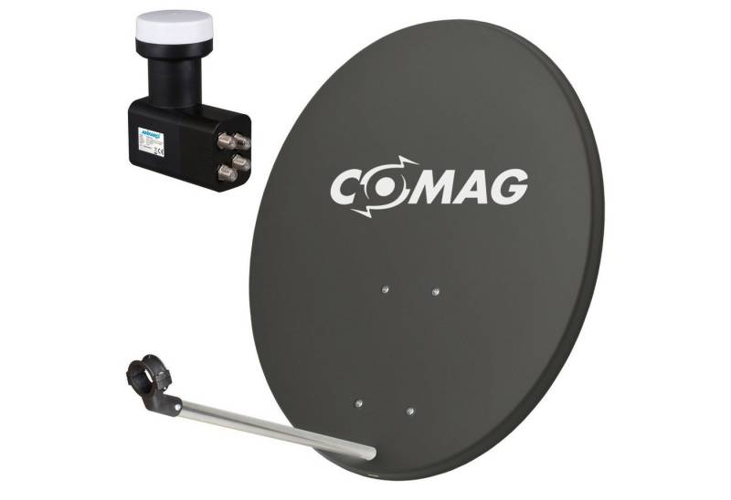 Comag COMAG Antennen-Set 80cm Anthrazit Sat-Anlage Quad (inkl. Ankaro Quad Sat-Spiegel von Comag