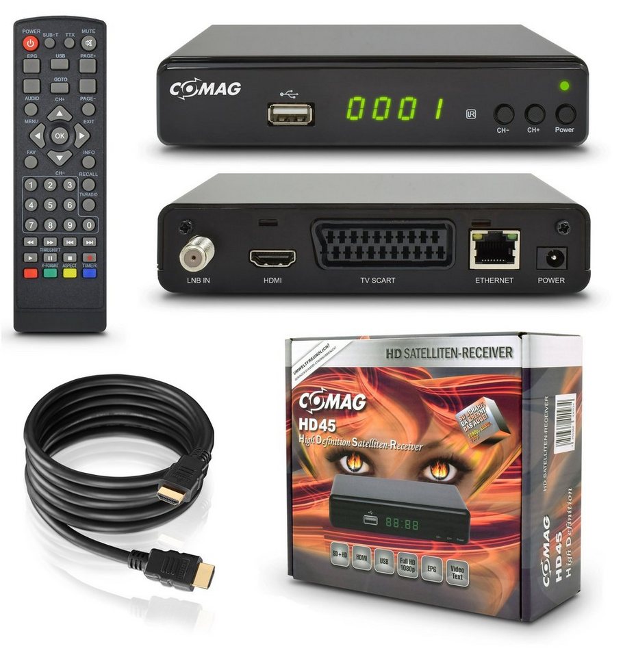 Comag COMAG HD45 Digitaler HD Sat Receiver (FULL HD, HDTV, DVB-S2, HDMI, Satellitenreceiver von Comag