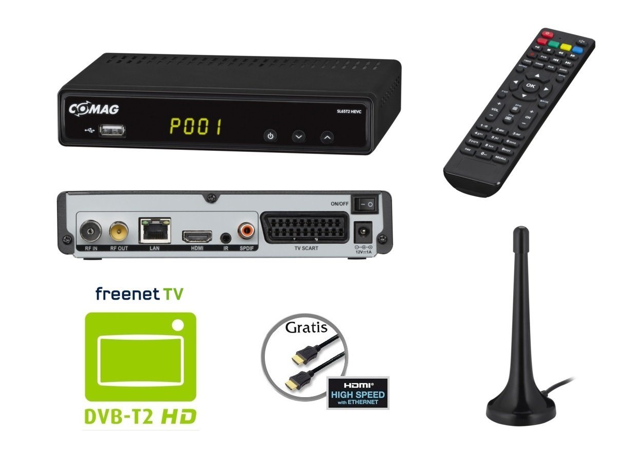 Comag COMAG SL65T2 FullHD HEVC DVBT/T2 Receiver (H.265, HDTV, HDMI, Irdeto DVB-T2 HD Receiver Comag COMAG SL65T2 FullHD HEVC DVBT/T2 Receiver (H.265, HDTV, HDMI, Irdeto DVB-T2 HD Receiver von Comag