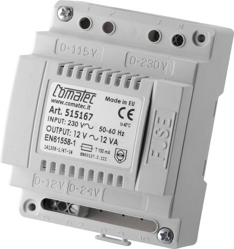 Comatec TRAFO 12VA 12V Hutschienen-Netzteil (DIN-Rail) 12 V/AC 1A 12 VA Inhalt 1St. von Comatec