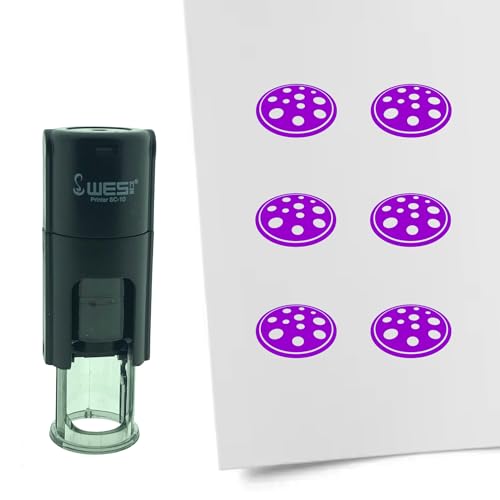 CombiCraft Selbstfärbender Stempel mit Pizza-Motiv in der Farbe Lila 10mm rund von CombiCraft