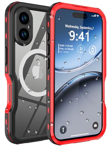 Comboproof Schutzhülle für iPhone 16 Plus, wasserdicht, stoßfest, staubdicht, IP68 wasserdicht, Ganzkörper-Hartschale, eingebauter Objektiv-Displayschutz, für Tauchhülle, Rot, für iPhone 16 Plus 6,7 Comboproof Schutzhülle für iPhone 16 Plus, wasserdicht, stoßfest, staubdicht, IP68 wasserdicht, Ganzkörper-Hartschale, eingebauter Objektiv-Displayschutz, für Tauchhülle, Rot, für iPhone 16 Plus 6,7 von Comboproof