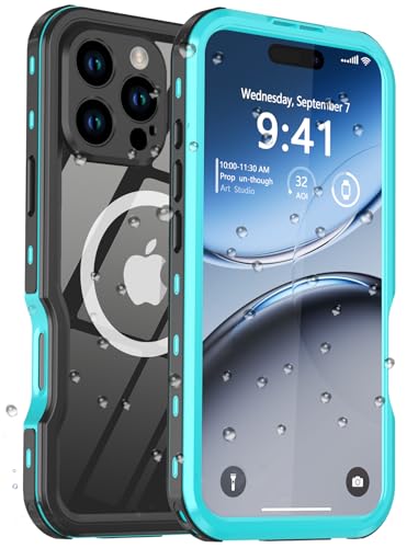 Comboproof Schutzhülle für iPhone 16 Pro Max, wasserdicht, stoßfest, staubdicht, IP68 wasserdicht, Ganzkörper-Hartschale, eingebauter Objektiv-Displayschutz, für Taucherhülle (Blaugrün, für iPhone 16 Comboproof Schutzhülle für iPhone 16 Pro Max, wasserdicht, stoßfest, staubdicht, IP68 wasserdicht, Ganzkörper-Hartschale, eingebauter Objektiv-Displayschutz, für Taucherhülle (Blaugrün, für iPhone 16 von Comboproof