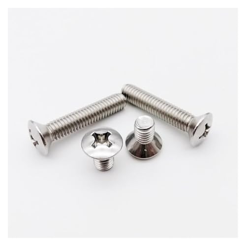 10/50 Stück M2 M2.5 M3 M4 M5 M6 A2 304 Edelstahl Kreuzschlitz Senkkopfschraube Halber Linsensenkkopfschraube Bolzen (Color : 10mm_50pcs M2.5) von Comcapy