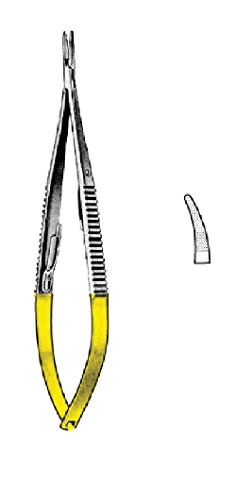 Comdent 35-3224 Castroviejo Nadelhalter, gebogen, Wellenschliff, 14 cm, TC von Comdent