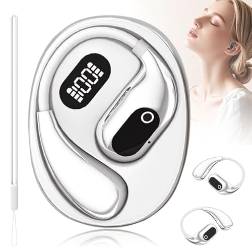 AI Übersetzer Kopfhörer, 2025 Neu 2 in 1 Sprachübersetzer Kopfhörer Kabellos Bluetooth, Übersetzungskopfhörer 144 Sprachen Hängendes Ohr Translation Earbuds, Wege Übersetzer Bluetooth (Weiß) von ComedyKing