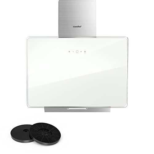 COMFEE' A+ Dunstabzugshaube 60cm CHK 3.6J64A1W Wandhaube aus gehärtetem Glas und Edelstahl mit Touchscreen, LED und Umluft- und Kanalsystem Wandmontierte Dunstabzugshaube, Weiß COMFEE' A+ Dunstabzugshaube 60cm CHK 3.6J64A1W Wandhaube aus gehärtetem Glas und Edelstahl mit Touchscreen, LED und Umluft- und Kanalsystem Wandmontierte Dunstabzugshaube, Weiß von Comfee