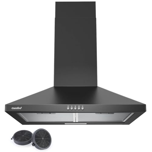 COMFEE' CHT 3.6A17B Dunstabzugshaube 60cm Umluft & Abluft, Wandhaube mit Aktivkohlefilter, 400m³/h Luftstrom, 5 Schichten Waschbarer Fettfilter, 3 Stufen, Einstellbarer Kamin, 1 LED-Licht, Schwarz COMFEE' CHT 3.6A17B Dunstabzugshaube 60cm Umluft & Abluft, Wandhaube mit Aktivkohlefilter, 400m³/h Luftstrom, 5 Schichten Waschbarer Fettfilter, 3 Stufen, Einstellbarer Kamin, 1 LED-Licht, Schwarz von Comfee