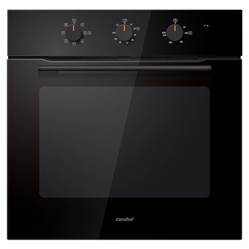 COMFEE' Elektrischer Einbauofen, belüftet, 60 Liter, Class A, 8 Funktionen, mehrstufiges Kochen, einfache Reinigung, abnehmbare Tür, Kochen AirFry, Schwarz - CBO60M80M1-BK [Klasse A] von Comfee