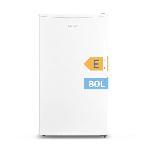 Comfee RCD80WH2(E) Kühlschrank mit Gefrierfach/ 80L Tischkühlschrank/Obst- und Gemüsefach/ 84,5cm Höhe / 47,5cm Breite / 137kWh/Jahr/Einstellbare Temperaturregelung/Verstellbare Füße/Weiß von Comfee