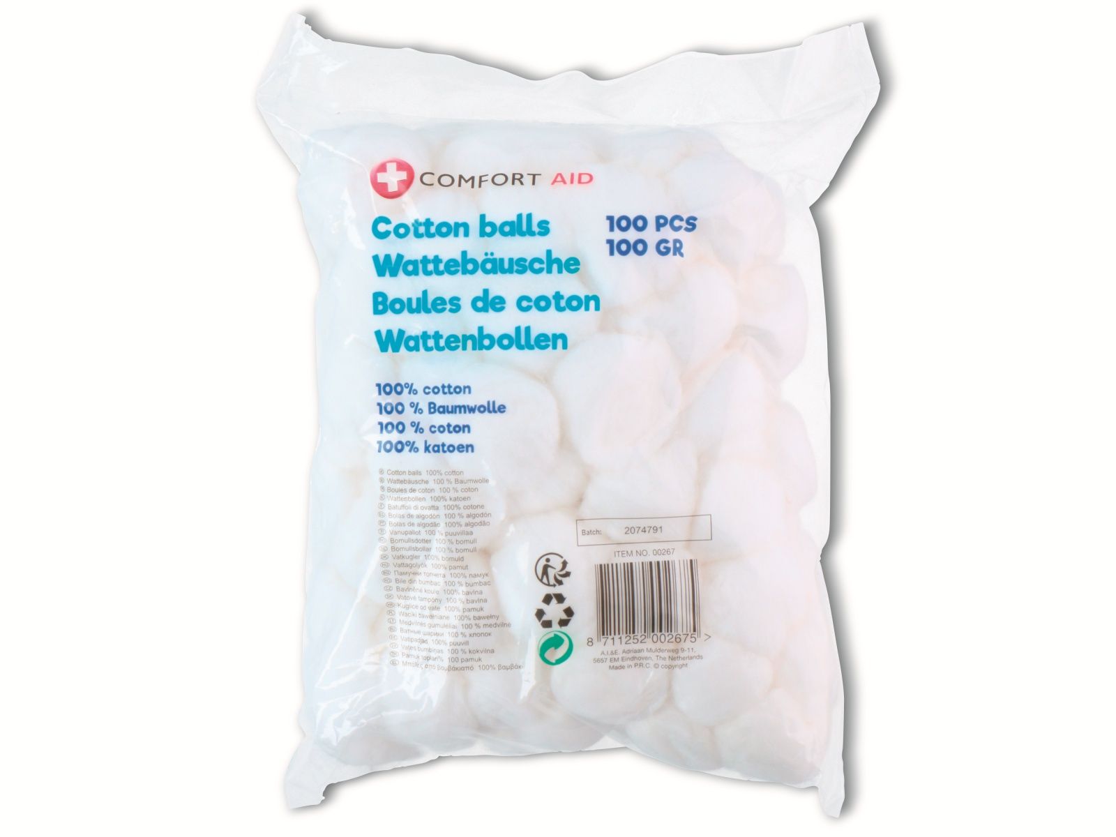 COMFORT AID Wattebäusche, 100 Stück, 100% Baumwolle von Comfort Aid