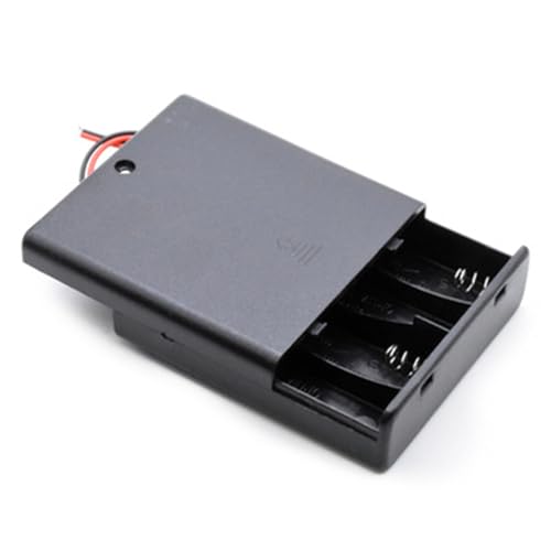 2 Stück Batteriehalter, Batteriefach mit EIN- und Ausschalter für 4X Batterien, für Spielzeug, Taschenlampen und Anderen Elektronischen Geräten, die AA-Batterien Verwenden von Comforty