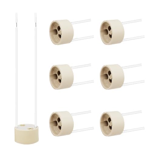 6 Stück GU10 Fassung, 15CM Silikon-Stromleitung 0.75mm², VDE, GU10 Keramiksockel für LED, Glühlampe, Halogen, Hitzebeständigkeit bis 600℃, 0-250V, 0-300W 6 Stück GU10 Fassung, 15CM Silikon-Stromleitung 0.75mm², VDE, GU10 Keramiksockel für LED, Glühlampe, Halogen, Hitzebeständigkeit bis 600℃, 0-250V, 0-300W von Comforty