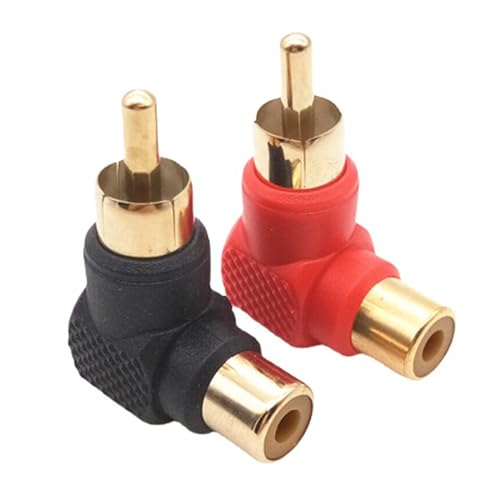Comforty 2 Stück Cinch Winkelstecker Vergoldet, Right Angled Cinch Plug Audio Adaptor 1 Schwarz 1 Rot für Stereo-Audio oder AV-Video Comforty 2 Stück Cinch Winkelstecker Vergoldet, Right Angled Cinch Plug Audio Adaptor 1 Schwarz 1 Rot für Stereo-Audio oder AV-Video von Comforty