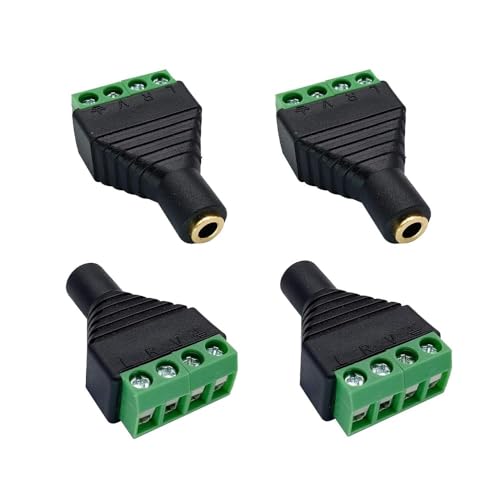 Comforty Schraub Klemmen Vergoldet, 4 Stück 3,5-mm-Adapter ,Terminal Block 4-Pin, Für Audio Und Lautsprecher Comforty Schraub Klemmen Vergoldet, 4 Stück 3,5-mm-Adapter ,Terminal Block 4-Pin, Für Audio Und Lautsprecher von Comforty