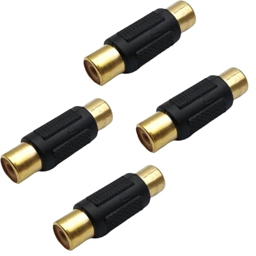 Comforty 4 Stück Cinch Kupplung Buchse auf Buchse Audio Video Adapter für Lautsprecher, Cinch Kabel, Phono, Verstärker Comforty 4 Stück Cinch Kupplung Buchse auf Buchse Audio Video Adapter für Lautsprecher, Cinch Kabel, Phono, Verstärker von Comforty