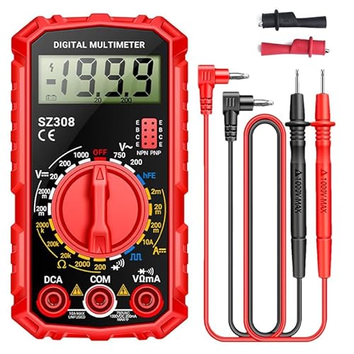 Digital Multimeter,Voltmeter Battery Tester Voltage Tester Continuity Tester Ohm Volt Ampere Meter AC/DC Voltage Current Resistance Diode Transistor, Large LCD Display and Backlight Digital Multimeter,Voltmeter Battery Tester Voltage Tester Continuity Tester Ohm Volt Ampere Meter AC/DC Voltage Current Resistance Diode Transistor, Large LCD Display and Backlight von Comforty