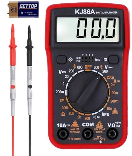 Multimeter, Durchgangsprüfer, Spannungstester, Batterietester, digitales Voltmeter, Ohm, Volt, Amperemeter, AC/DC-Spannung, Strom, Widerstand, Diode, Transistor, großes LCD-Display und Hintergrundbele Multimeter, Durchgangsprüfer, Spannungstester, Batterietester, digitales Voltmeter, Ohm, Volt, Amperemeter, AC/DC-Spannung, Strom, Widerstand, Diode, Transistor, großes LCD-Display und Hintergrundbele von Comforty
