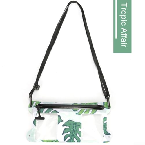 ComfyHarbor Wasserdichte Handy-Tasche für Strand, wasserdichte Handyhalterung, luftdichter Reißverschluss, komfortables Design für 9,4 bis 17,8 cm (3,7 bis 7 Zoll) Geräte (tropische Landschaft) von ComfyHarbor