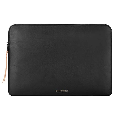 Comfyable Slim Schutzhülle Laptop Sleeve 14 Zoll Kompatibel für MacBook 14-in M4 M3 M2 2023 Pro/Max & M1 2021 A2442, PU Leder Tasche Wasserdicht Cover Notebook Computer Tasche, Schwarz von Comfyable