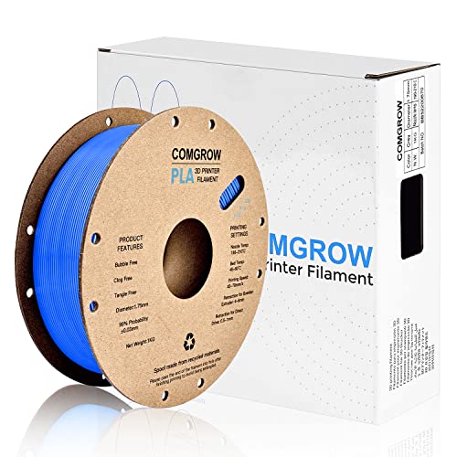 Comgrow PLA Filament 1.75mm 3D Printer Filament PLA for 3D Printer 1kg Spool (2.2lbs), Dimensional Accuracy of +/- 0.02mm PLA Blue von Comgrow