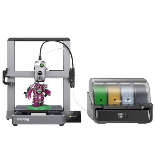 Creality Hi Combo (A) 3D Drucker, Mehrfarben 3D Drucker mit CFS, aufgerüstet mit 500mm/s Druckgeschwindigkeit 95% Pre-Assemble, XY Step-Servo Motor und Auto Leveling Bauvolumen 10.24×10.24×11.81 Zoll von Comgrow