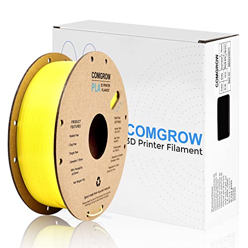 Ender PLA Filament 1.75mm 3D Printer Filament PLA for 3D Printer 1kg Spool (2.2lbs), Dimensional Accuracy of +/- 0.02mm PLA Yellow von Comgrow