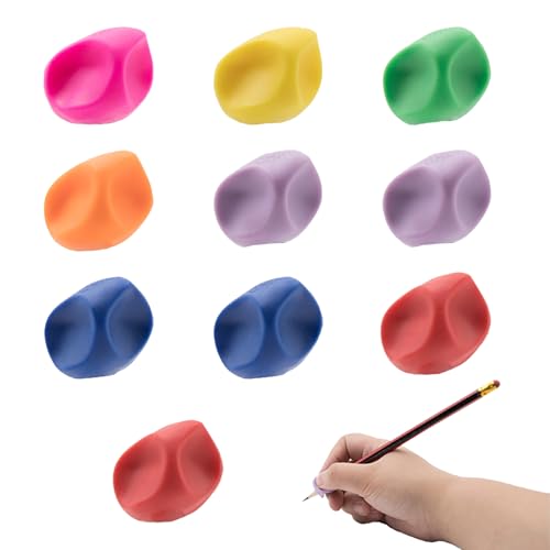 Comioke Writing Aid for Children's Pen,Schreibhilfe für Stift Kinder, pencil grips for kids, Gummi Bleistiftgriffe, 10 Stück Stifthaltung Hilfe Kinder, Ergonomische Bleistiftgriffe, (7 Farben) von Comioke