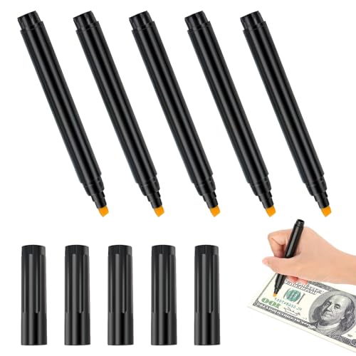 Geldschein Prüfstift,Falschgeld Prüfstift,5 Stück Falschgeld Detektor Stifte,Geldprüfstift,Banknotenprüfer Stift,Geldscheinprüfer Stift,Geldscheinprüfstift,Falschgeld Prüfer Prüfstift Für Geldscheine von Comioke