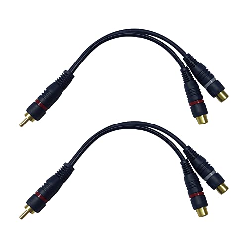 Y-Adapter Cinch,RCA Adapter Kabel,RCA Splitter Adapter,2x RCA Stecker Auf Dual RCA Buchse,RCA Y Adapter,Y Adapter Subwoofer,RCA Y Kabel,Cinch Y Kabel,Y Cinch Y Adapter(1-Stecker zu 2-Buchsen,Blau) von Comioke