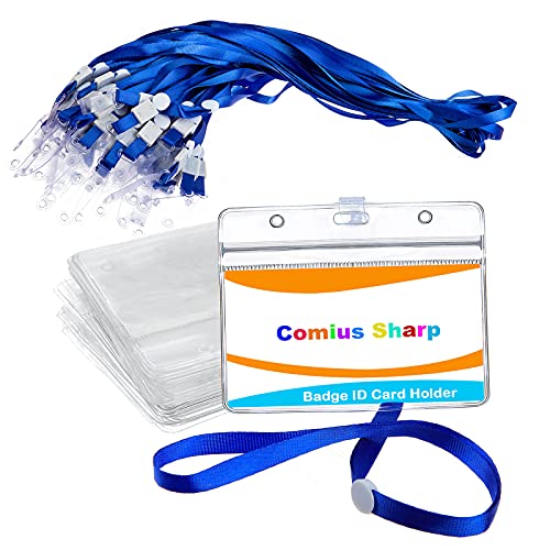 Clear Waterproof Kunststoff Abzeichenhalter, Comius Sharp 50 PCS Klar Wasserdicht Plastikabzeichenhalter Bietet Optimalen Schutz Ihrer Karten mit Lanyards Verwendet Werden von Comius Sharp