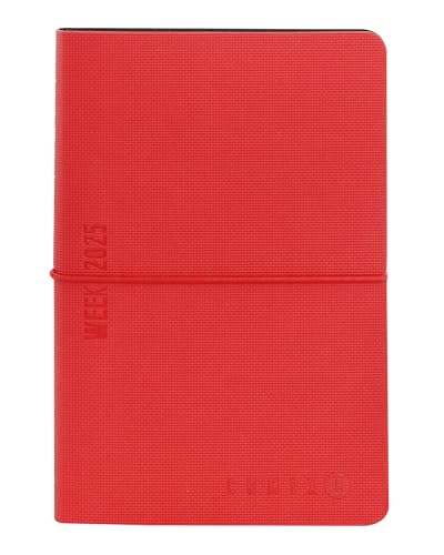 COMIX U, Medium - Wochenkalender 2025 12 Monate, mit Kalender, Planer, Platz für Notizen und Notizen - 11,8 x 18 cm, Rot von Comix