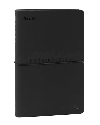 COMIX U YOUNIVERCITY - Wochenkalender 2025-2026, Tagebuch 13 Monate, mit weichem Einband aus PU, elastisch, 224 Seiten, ideal für die Universität, 11,8 x 18 cm, Rot von Comix