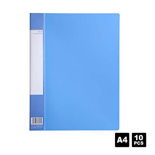 Comix A4-Präsentationsmappe für Präsentationsmappen 20 Klarsichthüllen Packung mit 10-PF20AK (Blau) von Comix