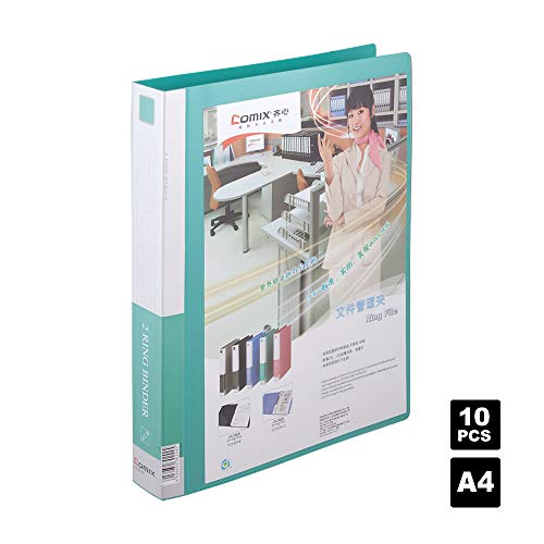 Comix A4 Presentation 2D-Ring Binder Folder Packung mit 10-TC533U-D (Grün) von Comix