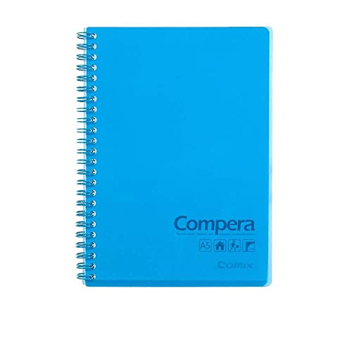 Comix A5 Notizblock mit gebundenem Rücken und Rückenplaner, 80 Seiten Packung mit 10-CPA5801 (Blau) von Comix