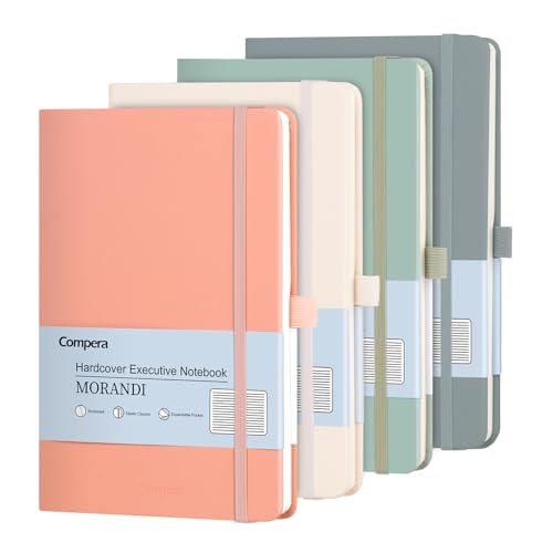 Compera A5 linierte Dariy-Notizbücher, 176 Seiten, 100 g/m² Papier, für Notizen, Planung, Studium, Reisen und Projekte, 4er-Pack, Morandi-Farben von Comix
