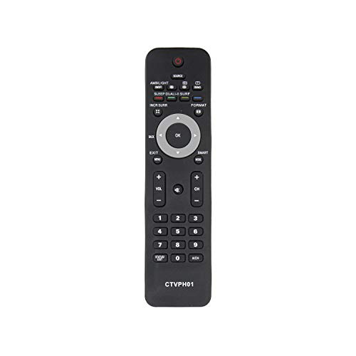 Common TV CTVPH01 Universal-Fernbedienung für Philips TV-Fernbedienung, ohne Konfiguration, ergonomisch von Common TV