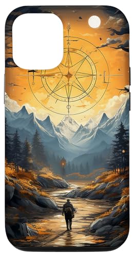 Hülle für iPhone 14 Kompass Wandern Illustration Schwarzer Hintergrund Grafik Hülle für iPhone 14 Kompass Wandern Illustration Schwarzer Hintergrund Grafik von Compass Hiking Merch