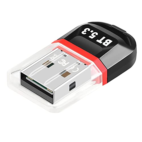 Compasty USB-Adapter, Bluetooth 5.3, USB-Empfänger, Bluetooth, unterstützt Bluetooth-Kopfhörer, Desktop, für Laptop, mit Sender, Rot von Compasty