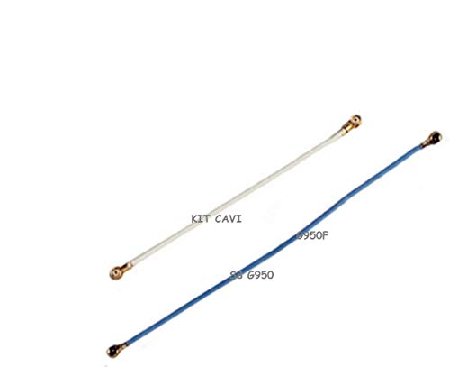 COMPATIBILE Für Samsung Galaxy S8 G950 G950F Ersatz-Set Kabel Kabel weiß und blau Flat Flex Kabel Signal Antenne WIFI Koaxial mit Anschlüssen für Plug Mainboard von Compatibile