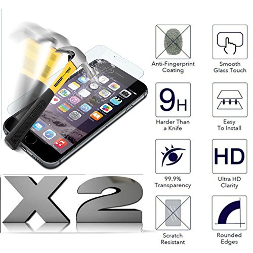 Kit Nr. 2 Leder (2 Pack) kompatibel für Huawei Y5 / Y560 / Y560-L01 Schutzfilm Panzerglas 9H Touchscreen stoßfest temperiert von Compatibile