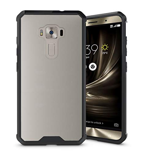 kompatibel fü ASUS ZENFONE 3 (ZE552KL) Z012DA Z012S Display 5.5" Handyhülle Cover Soft SILIKONGEL TPU Schwarz + Film stoßfest 9H Tempered Glass von Compatibile