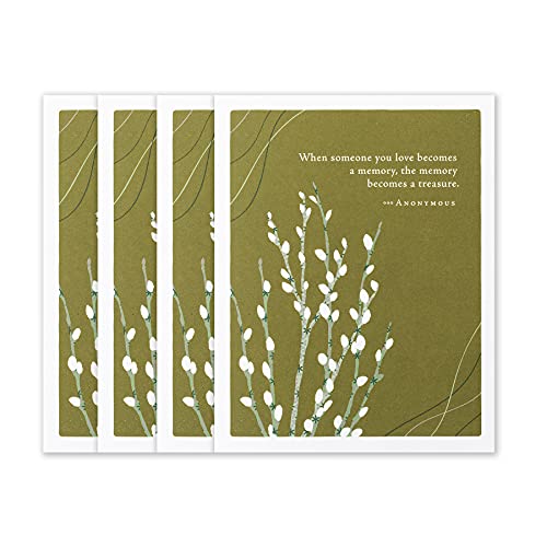 Compendium Positiv grüne Grußkarten – 4er-Pack Trauerkarten – Wenn jemand Sie lieben, wird eine Erinnerung... (insgesamt vier Karten, ein Design) von Compendium