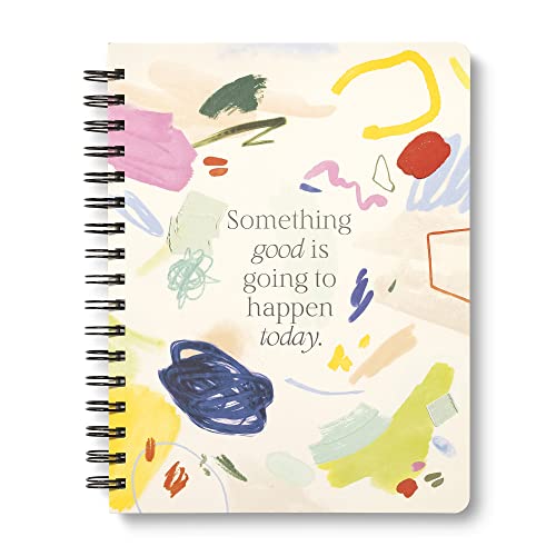 Compendium Spiral-Notizbuch – Something Good Is Going to Happen Today. — Ein Designer-Spiral-Notizbuch mit 192 linierten Seiten, liniert, 18 cm B x 24 cm H von Compendium