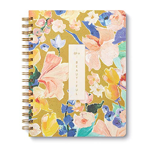 Compendium Spiralnotizbuch – Life Is Beautiful – ein Designer-Spiralnotizbuch mit 192 linierten Seiten, College-liniert, 19,1 cm B x 24,6 cm H von Compendium