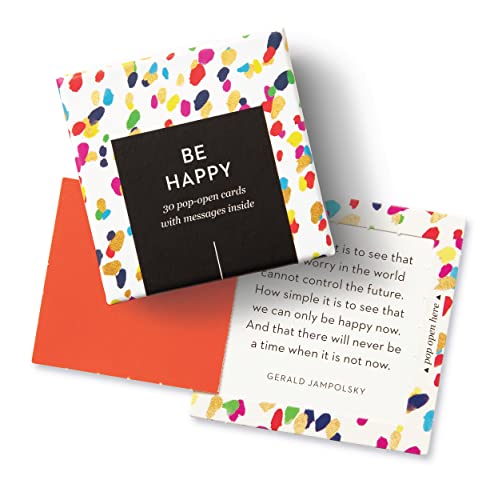 Compendium ThoughtFulls Pop-Open-Karten – Be Happy – 30 Pop-Open-Karten, jeweils mit einer anderen inspirierenden Botschaft im Inneren von Compendium