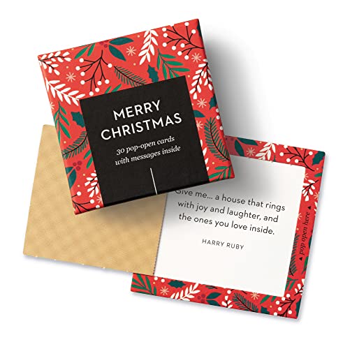 Compendium ThoughtFulls Pop-Open-Karten – Frohe Weihnachten – 30 Pop-Open-Karten, jeweils mit einer anderen inspirierenden Botschaft im Inneren von Compendium