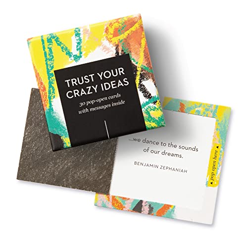 Compendium ThoughtFulls Pop-Open-Karten Trust Your Crazy Ideas - 30 Pop-Open-Karten, jeweils mit einer anderen inspirierenden Botschaft im Inneren von Compendium