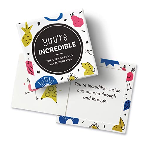 Compendium ThoughtFulls for Kids – You're Incredible – 30 Pop-Open-Karten zum Teilen mit Kindern, jede mit einer anderen inspirierenden Botschaft im Inneren von Compendium